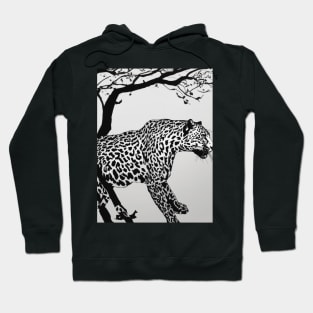 Leopard Shadow Silhouette Anime Style Collection No. 183 Hoodie